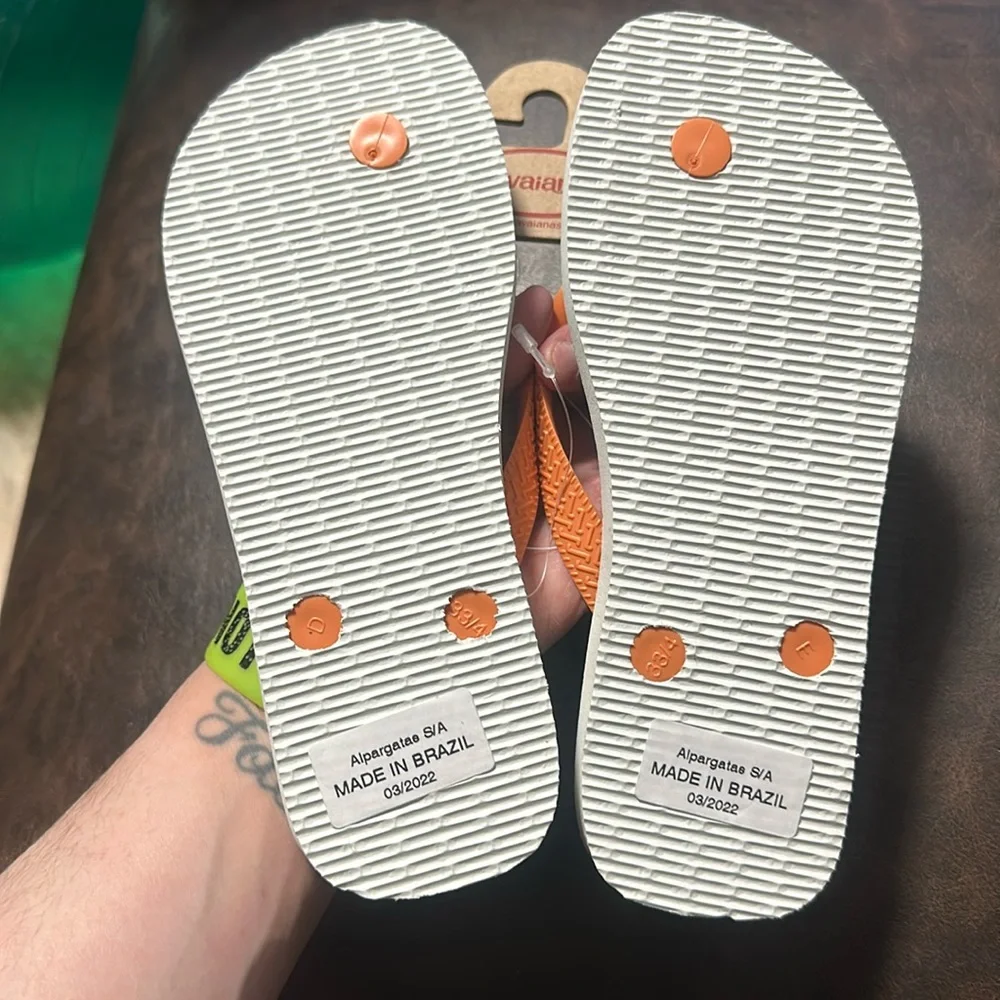 HAVAIANAS LIMITED EDITION MINECRAFT FLIP FLOP SANDALS: NEW WITH TAGS: SIZE 3/4
